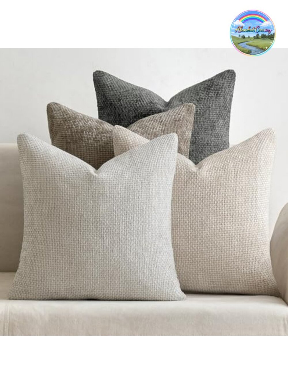 Soft Decorative Chenille Euro Pillow Covers 24x24 Set of 4